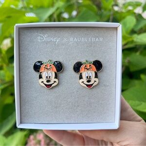 New BaubleBar Disney Mickey Pumpkin Earrings - Black and Orange